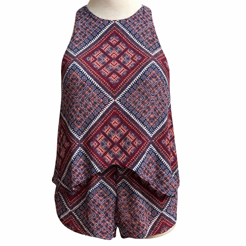 PacSun Kendall & Kylie Set Size L Boho Print Tank + Shorts Matching Festival Set
